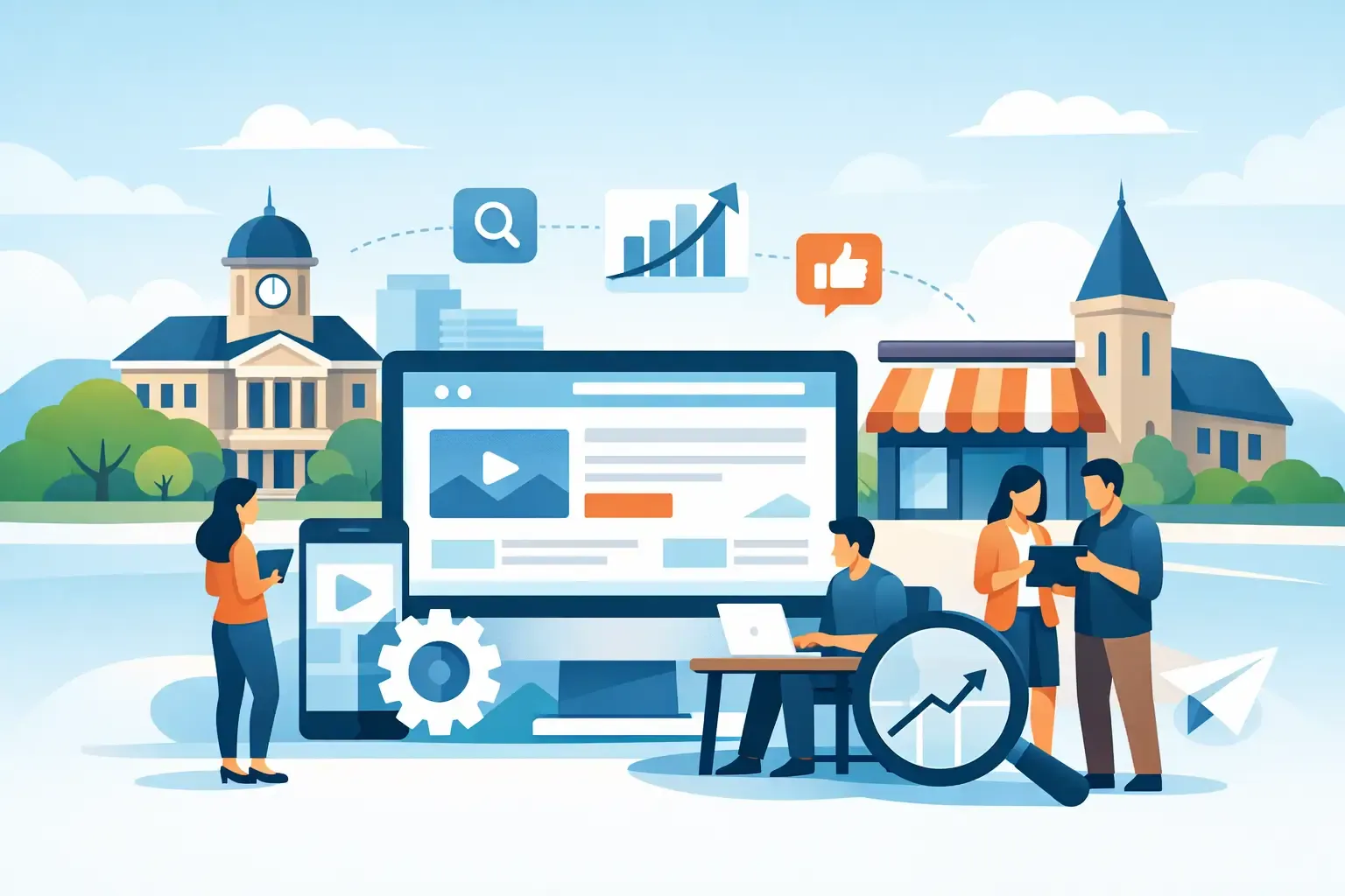 Illustration of Denton website design for small businesses